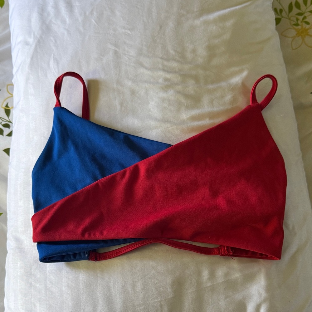 Colorblock Red and Blue five dancewear Bralette dance Top